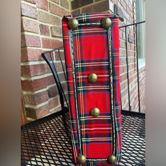 Vintage Red Plaid THERMOS Travel Picnic Set Canvas Bag King Seeley 1973 70's - Picture 10 of 16